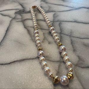 Monet Faux Pearl Necklace With Gold Beads ✨